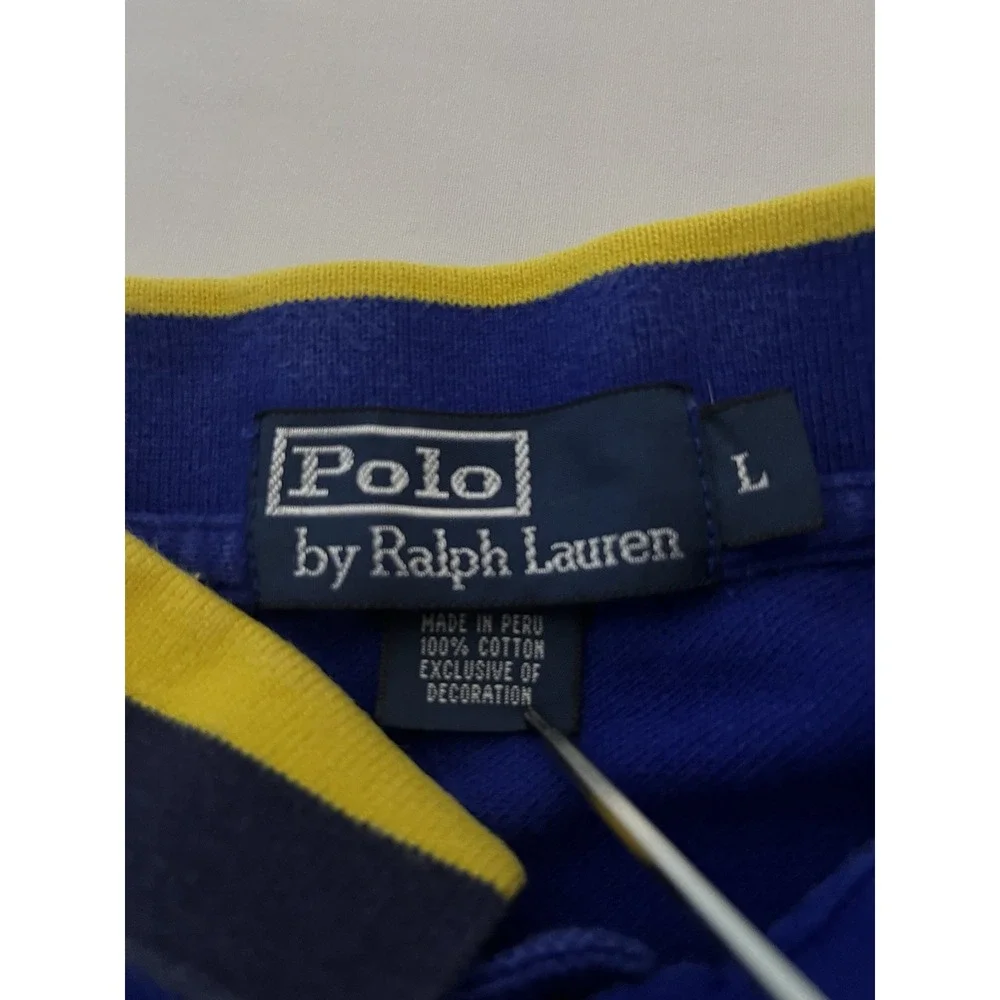 Ralph Lauren Big Pony Polo Shirt Men's Size Large Blue Short Sleeve Preppy